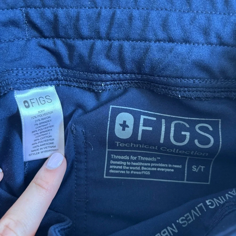 Lot of 3 FIGS Women’s High Waisted Zamora Joggers S/Tall Long Blue Navy Burgundy - Picture 7 of 10